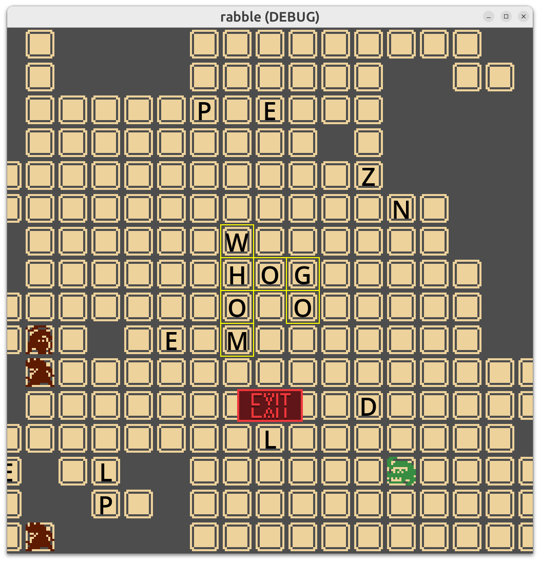 Tiles with letters on them and a crossword formed from some of the letters